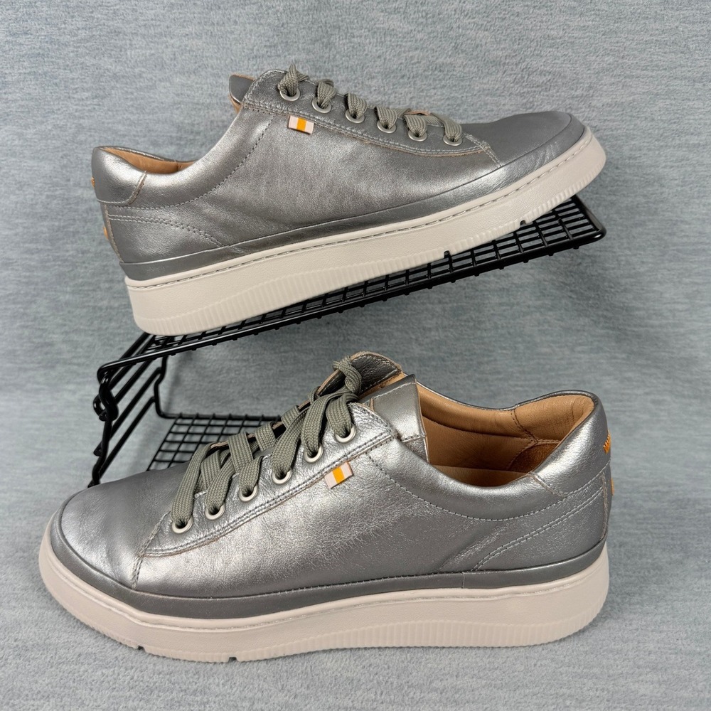 Samuel Hubbard Laguna Sport Sneakers Womens 8 M Silver Pewter Leather Sneakers